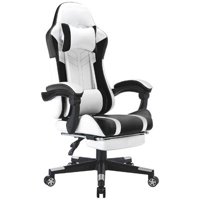 Color personalizado Video de espalda alta Ergonomía de carreras Tipo de metal PC silla de juego con reposapiés