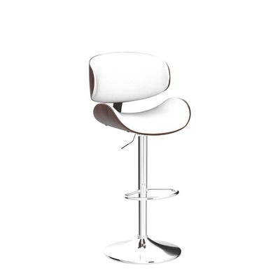 45 libras silla de barra de altura ajustable con respaldo y reposapiés y tapicería de cuero PU