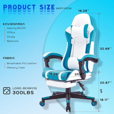 Color personalizado ALINUNU Video de espalda alta Ergonomía PC de carreras silla de juegos con reposapiés