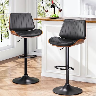Silla de bar de color personalizada con respaldo y reposapiés de altura ajustable taburetes giratorios de bar