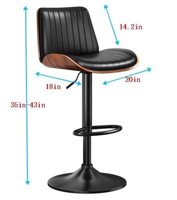 Silla de bar de color personalizada con respaldo y reposapiés de altura ajustable taburetes giratorios de bar