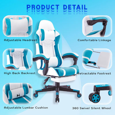 Color personalizado ALINUNU Video de espalda alta Ergonomía PC de carreras silla de juegos con reposapiés