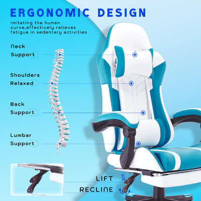 Color personalizado ALINUNU Video de espalda alta Ergonomía PC de carreras silla de juegos con reposapiés