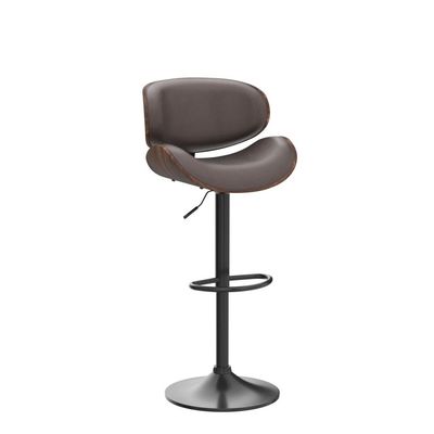Muebles comerciales con taburete giratorio de altura ajustable tapizado con cuero PU