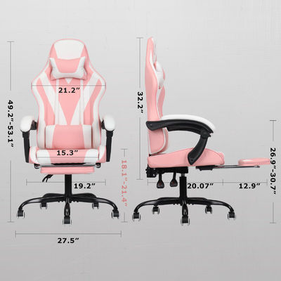 ALINUNU Tipo de metal Video de espalda alta ergonómica PC de carreras silla de juegos con reposapiés