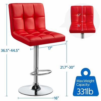Muebles de bar modernos ALINUNU Silla giratoria de cuero de PU para taburetes de bar de altura ajustable