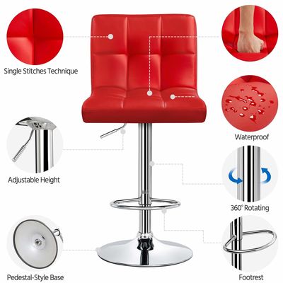 Muebles de bar modernos ALINUNU Silla giratoria de cuero de PU para taburetes de bar de altura ajustable