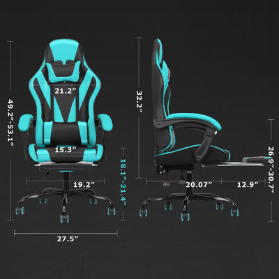 Diseño moderno Video de espalda alta Ergonomía silla de juego de carreras con reposapiés asequible