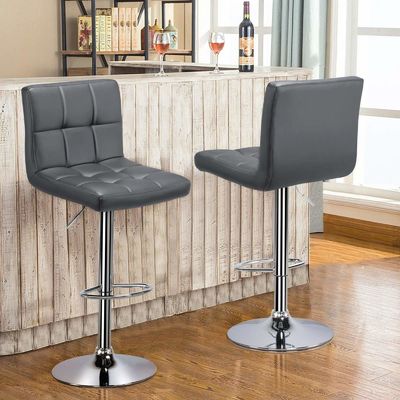 Sillones de bar modernos de altura ajustable con contador de altura Sillones de bar silla giratoria de cuero genuino