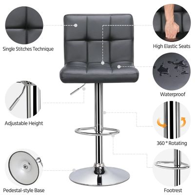 Sillones de bar modernos de altura ajustable con contador de altura Sillones de bar silla giratoria de cuero genuino