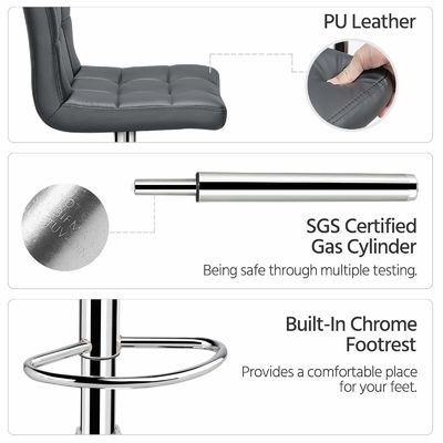 Sillones de bar modernos de altura ajustable con contador de altura Sillones de bar silla giratoria de cuero genuino