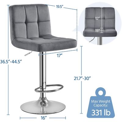 Sillones de bar modernos de altura ajustable de altura del contador Sillones de bar giratorios silla de cuero de PU