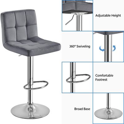 Sillones de bar modernos de altura ajustable de altura del contador Sillones de bar giratorios silla de cuero de PU