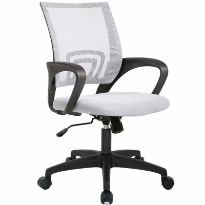 Silla ejecutiva de malla blanca ALINUNU con soporte lumbar y mecanismo mariposa
