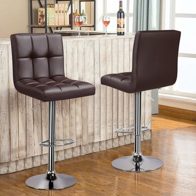 Sillones de bar modernos ajustables en altura con silla giratoria de cuero de PU 19.5 &quot;D x 17&quot; W x 36.5 &quot;H