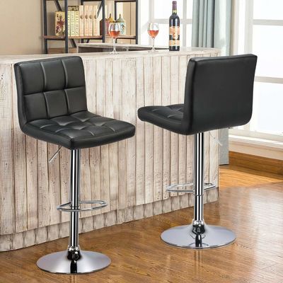 19.5&quot;D x 17&quot;W x 36.5&quot;H Taburetes de bar modernos con altura ajustable y cuero de PU giratorio