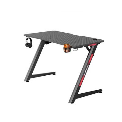 Escritorio de juego de mesa plana de metal con otro material de superficie en azul