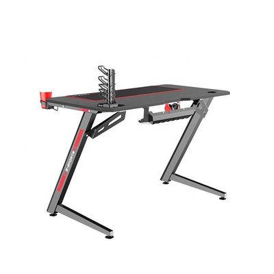 Escritorio de juego de mesa plana de metal con otro material de superficie en azul