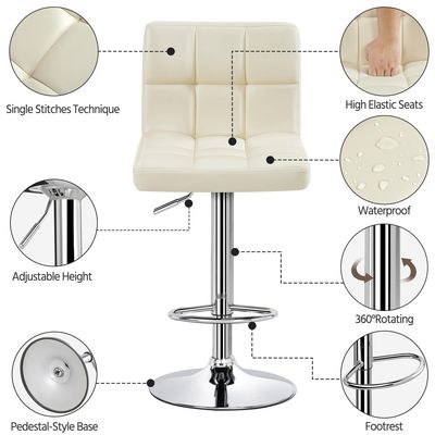 Silla de cuero de PU ajustable en altura de ALINUNU