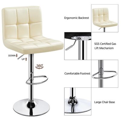 Silla de cuero de PU ajustable en altura de ALINUNU