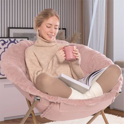Sillón plegado redondo plegado espeso silla reclinable sala de estar silla de luna estilo de diseño moderno