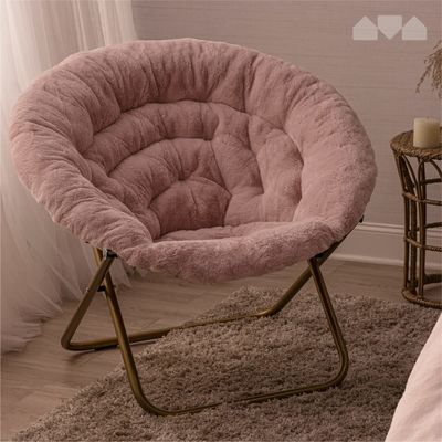 Sillón plegado redondo plegado espeso silla reclinable sala de estar silla de luna estilo de diseño moderno