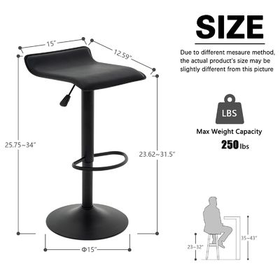 Color personalizado ALINUNU Taburetes giratorios de bar de cuero de PU Silla de bar de puente aéreo para el comedor