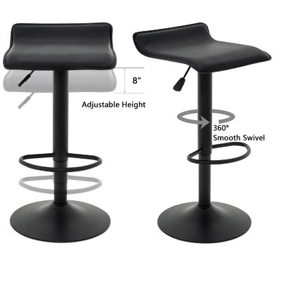 Color personalizado ALINUNU Taburetes giratorios de bar de cuero de PU Silla de bar de puente aéreo para el comedor