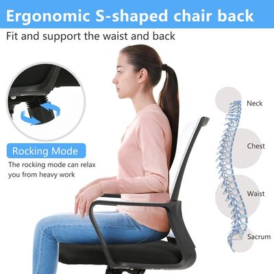 Silla de malla ergonómica con altura ajustable y diseño moderno