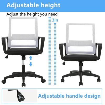 Silla de malla ergonómica con altura ajustable y diseño moderno