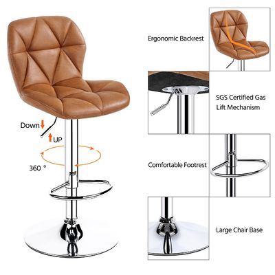 Los modernos taburetes giratorios de bar de cuero de PU de ALINUNU para muebles de bar y restaurantes