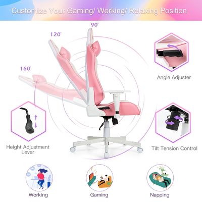 Color personalizable ALINUNU Laboratorio secreto silla de juego de carreras ergonómica 29&quot;D x 29&quot;W x 49.5&quot;H