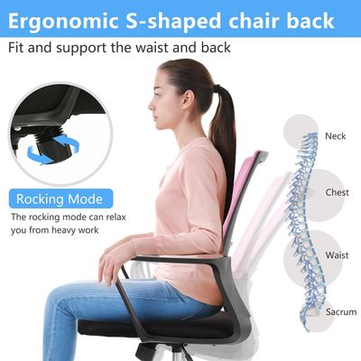 Silla de oficina de malla ergonómica 360 giratoria de altura ajustable función reclinable para la oficina en el hogar