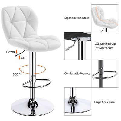 Muebles de bar modernos ALINUNU Taburete con respaldo y altura ajustable