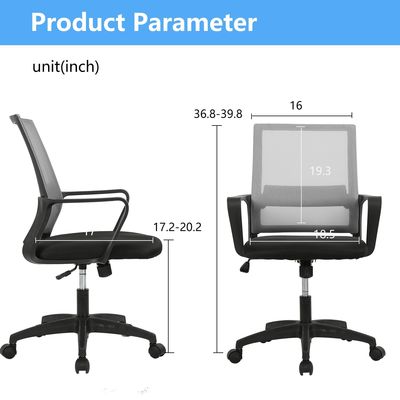 Silla de oficina moderna de malla giratoria 360 con función reclinable y ajuste de altura