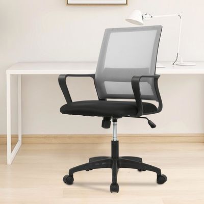 Silla de oficina moderna de malla giratoria 360 con función reclinable y ajuste de altura