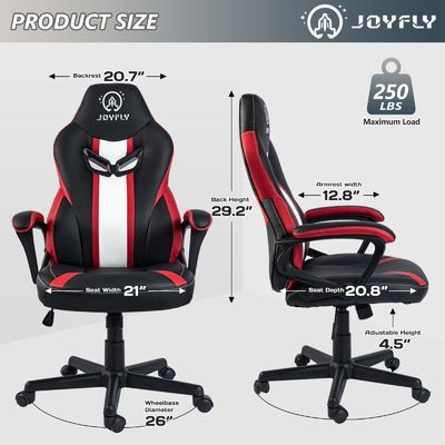Silla de juegos de carreras con soporte lumbar y diseño ergonómico