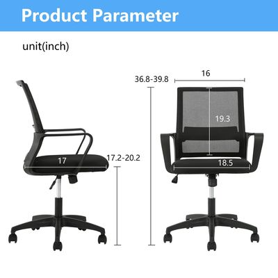 Silla de escritorio de computadora con malla ergonómica giratoria Silla de escritorio moderna con marco de hierro