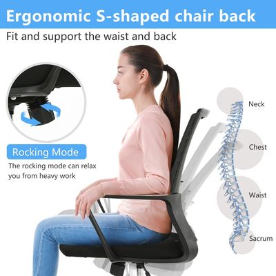 Silla de escritorio de computadora con malla ergonómica giratoria Silla de escritorio moderna con marco de hierro