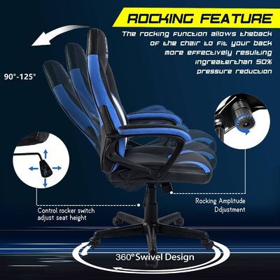 Inicio Muebles de oficina ALINUNU Directo Ergonomico silla de juego de carreras con soporte lumbar
