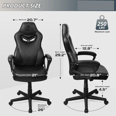 Silla de juego de carreras de apoyo lumbar directo para adultos 21&quot;D x 25&quot;W x 43&quot;H