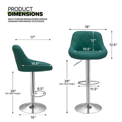 Silla de bar de comedor moderno con girador de altura ajustable de ALINUNU