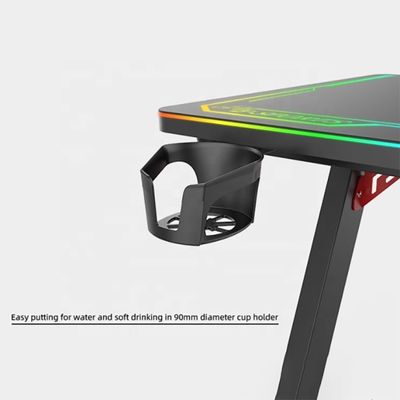 Mesa informática de muebles comerciales con sistema de iluminación RGB y diseño ajustable