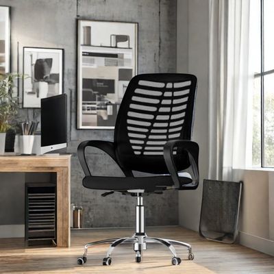Silla de oficina de malla giratoria moderna con altura ajustable y reposabrazos de color personalizado