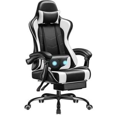 Silla de juego Razer de carreras personalizada con soporte lumbar y material de cuero sintético