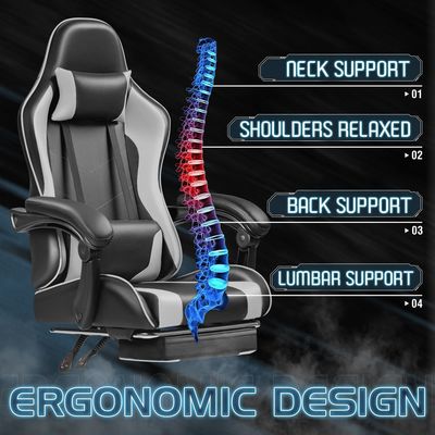 Silla de juego Razer de carreras personalizada con soporte lumbar y material de cuero sintético