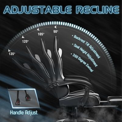 Silla de juego Razer de carreras personalizada con soporte lumbar y material de cuero sintético