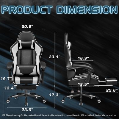 Silla de juego Razer de carreras personalizada con soporte lumbar y material de cuero sintético