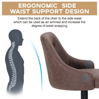 Alinunu Sillón de barra de altura ajustable giratorio de puente aéreo con espalda y base acolchadas