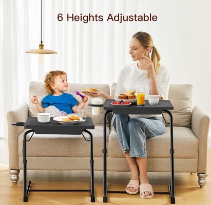 Tabla de TV plegable ajustable para muebles para el hogar de la sala de estar 6 alturas y 3 ángulos de inclinación